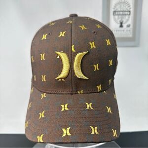 HURLEY CAP — Step & Repeat Logos / Gold&Brown